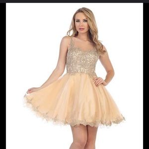 Let’s , gold/champagne short beaded dress